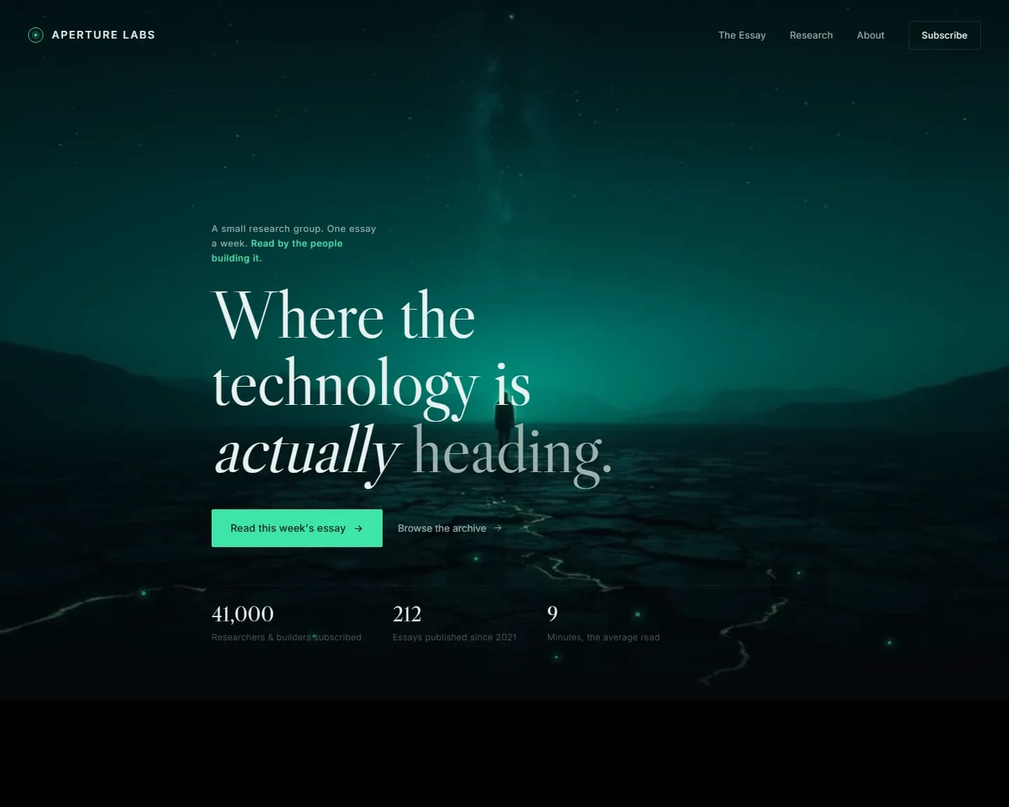 Aperture Labs — AI Research, Newsletter landing design