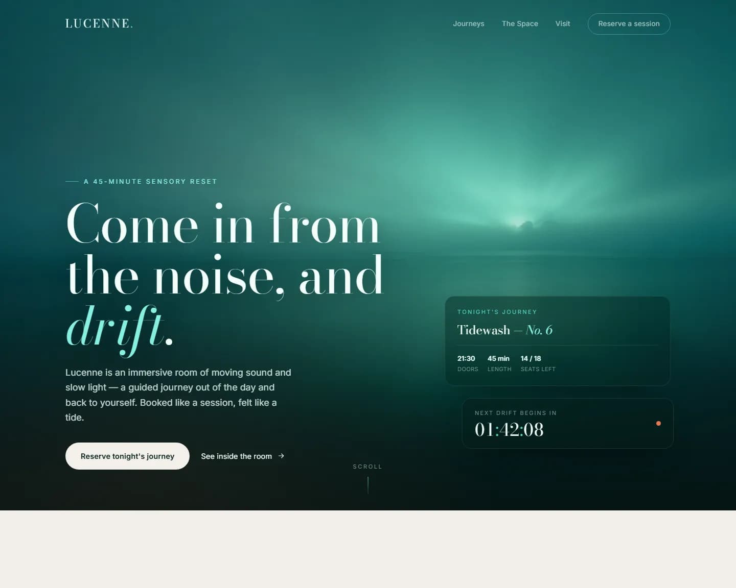 Lucenne — Wellness, Hospitality landing design