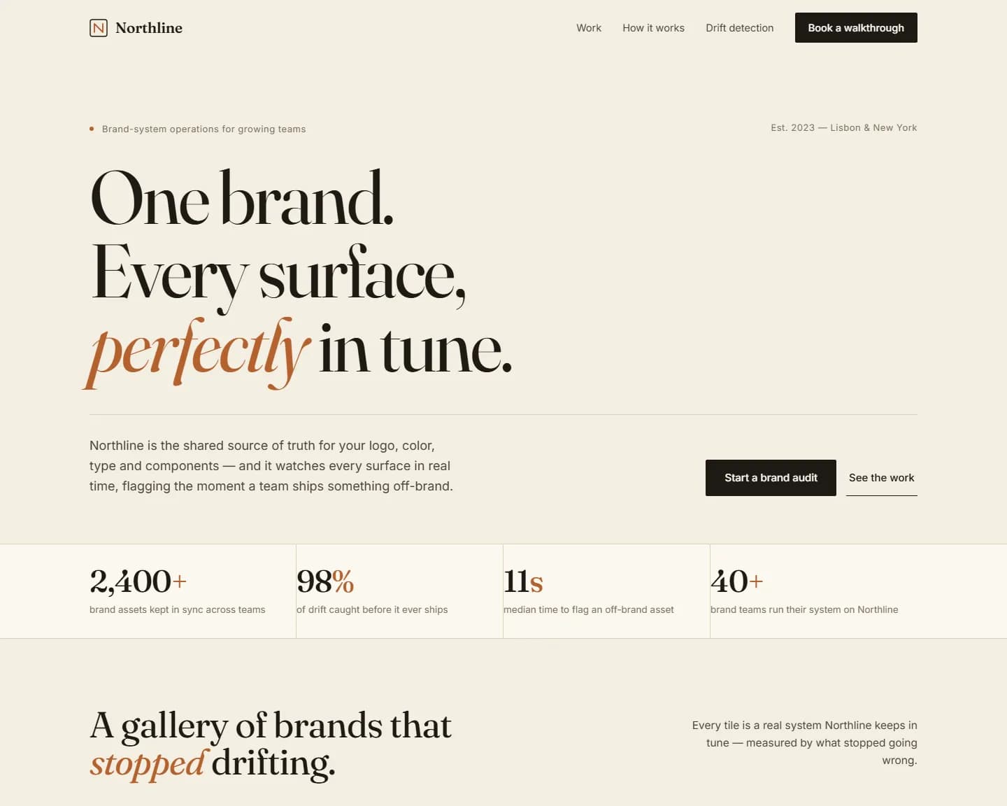 Northline — SaaS, Brand System landing design