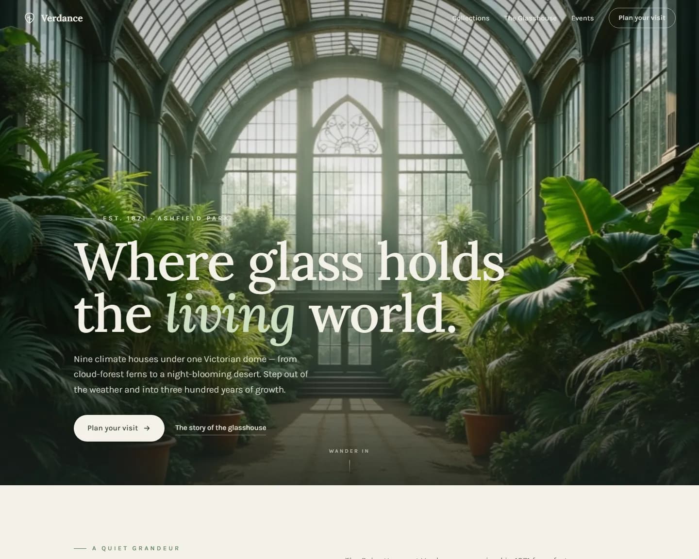 Verdance Conservatory — Botanical Garden, Conservatory landing design