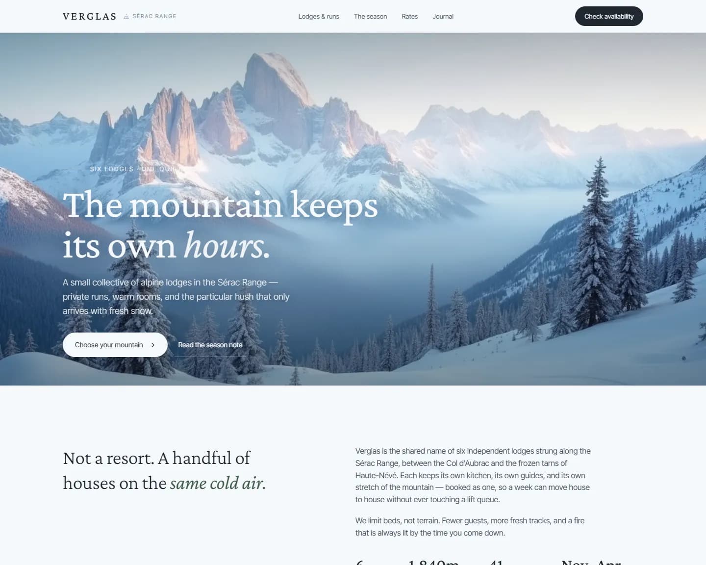 Verglas — Ski Resort, Alpine Lodge landing design