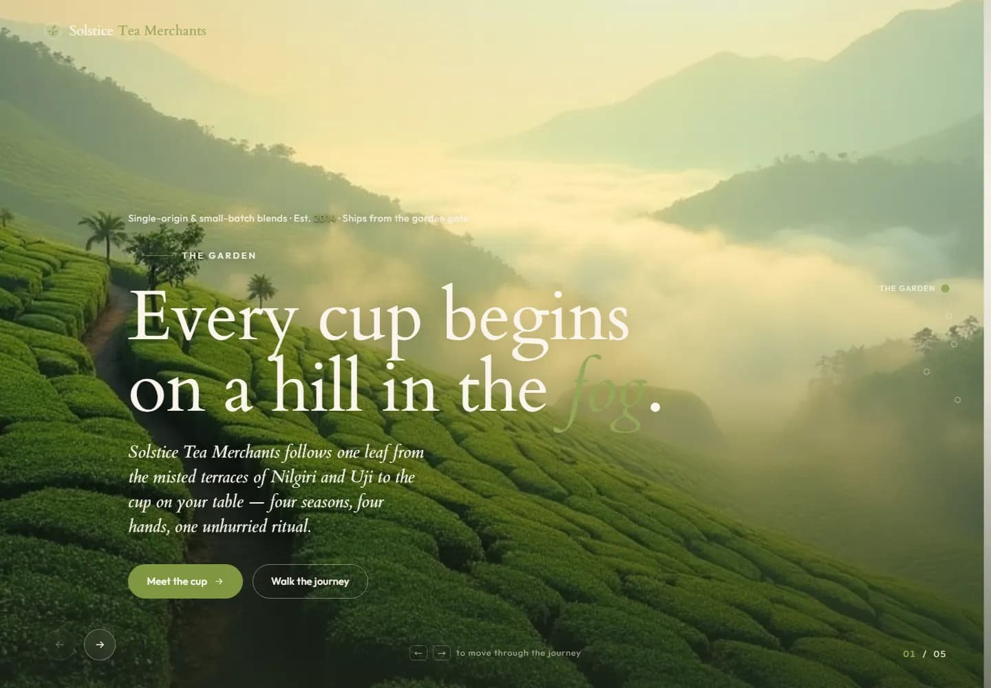 Solstice Tea — Tea Importer, Tea Merchant landing design